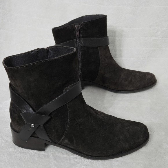 Charles David Womens Ankle Boots Sz 7M Leather Suede Chukka Brown Made In Italy - Picture 5 of 9